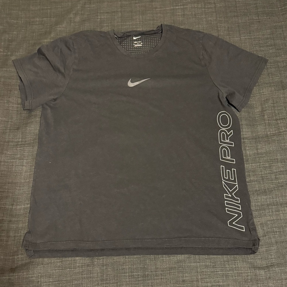Nike Black Short Sleeve Tee with Swoosh and NIKE PRO